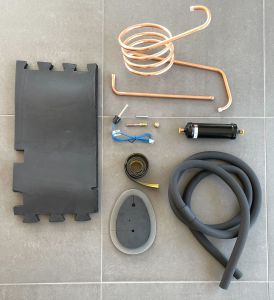 Replacement kit with pipe and isolation for compressor.